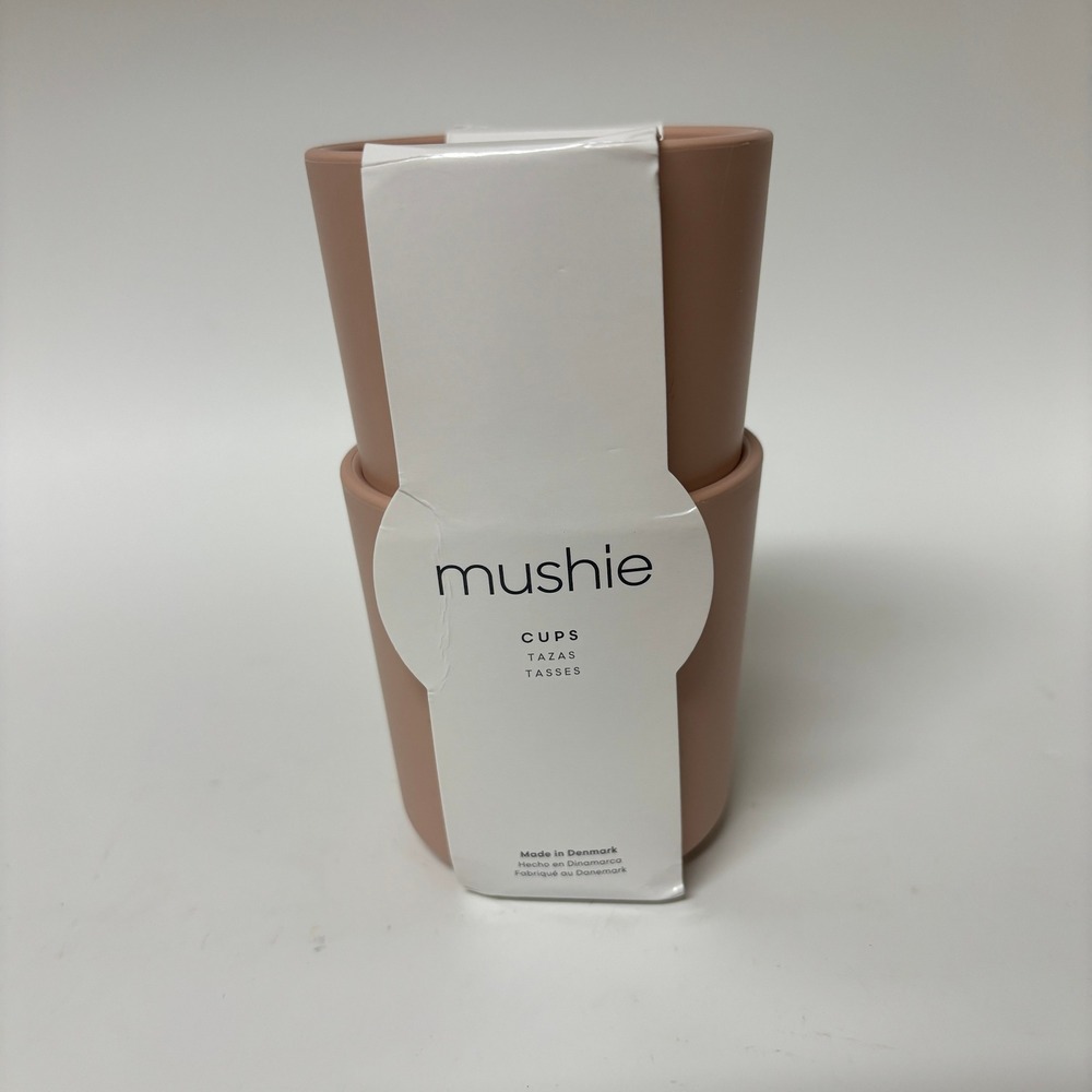 Mushie Toddler Cups 2-Pack Blush Pink BPA-Free Plastic Made in Denmark MDC-316